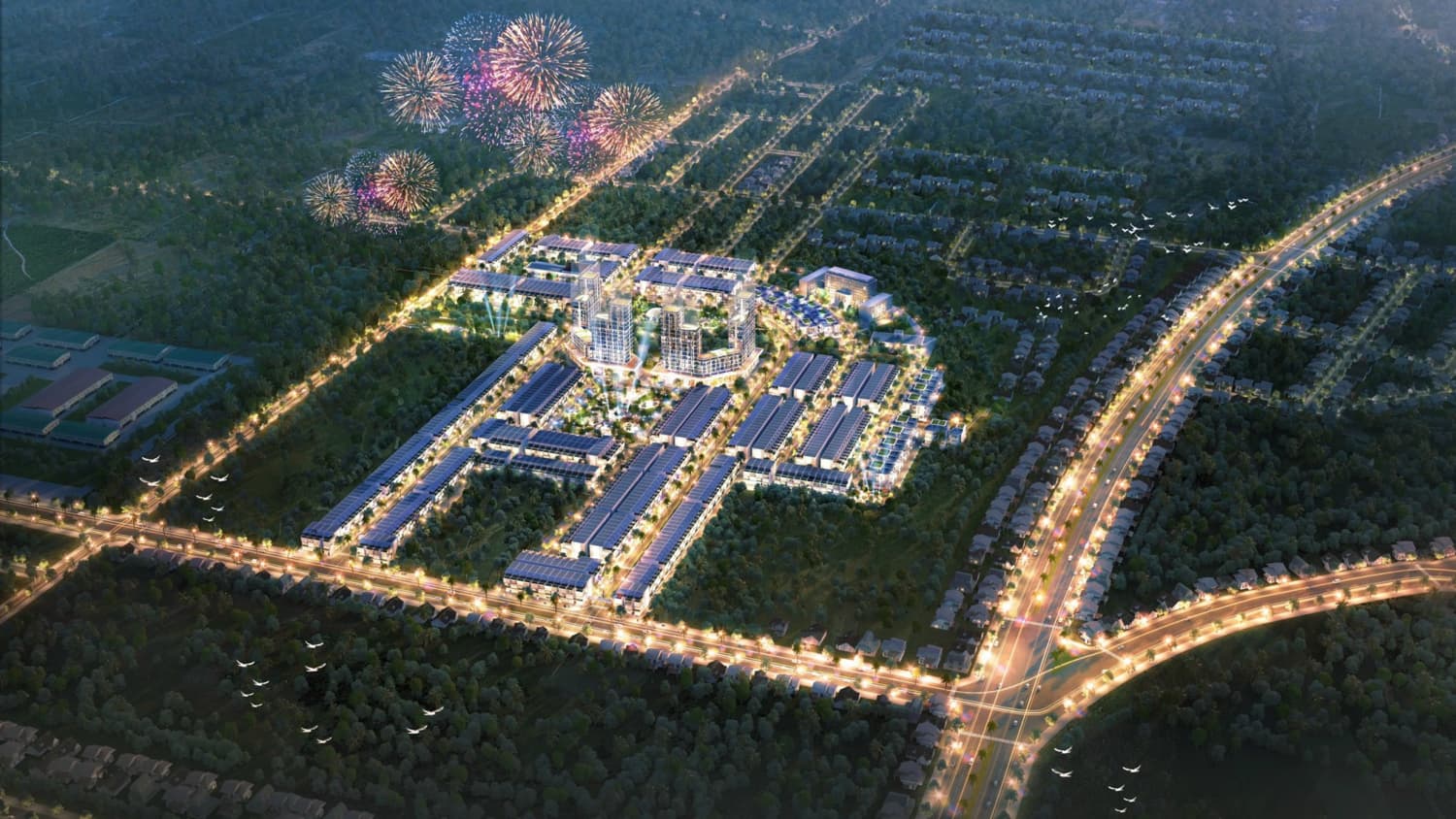 Phối cảnh về đêm dự án TNR Grand Long Khánh